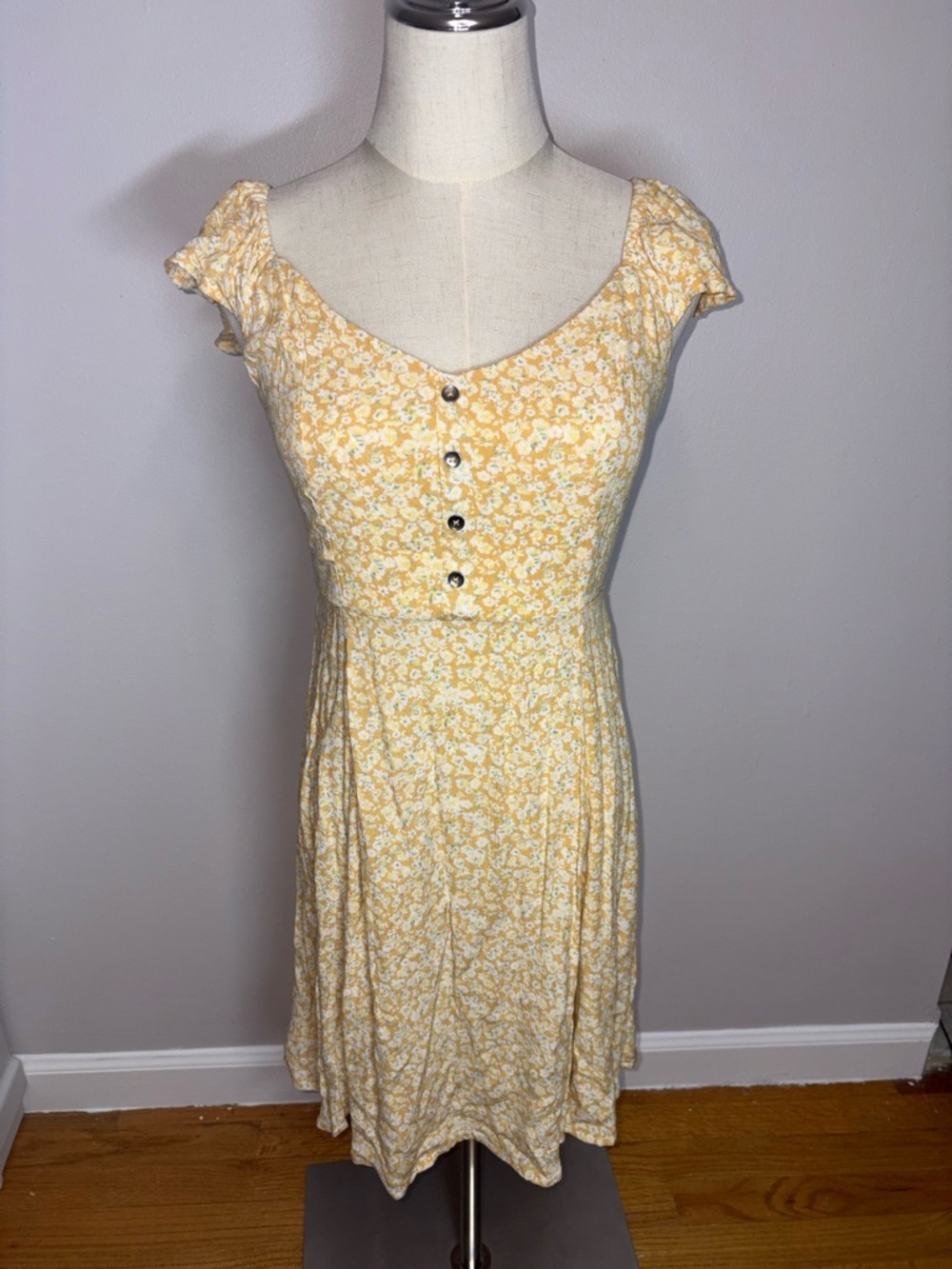 Billabong Forever Yours Woven Smock Floral Mini A-line Dress Coquette Size Small - Picture 9 of 15